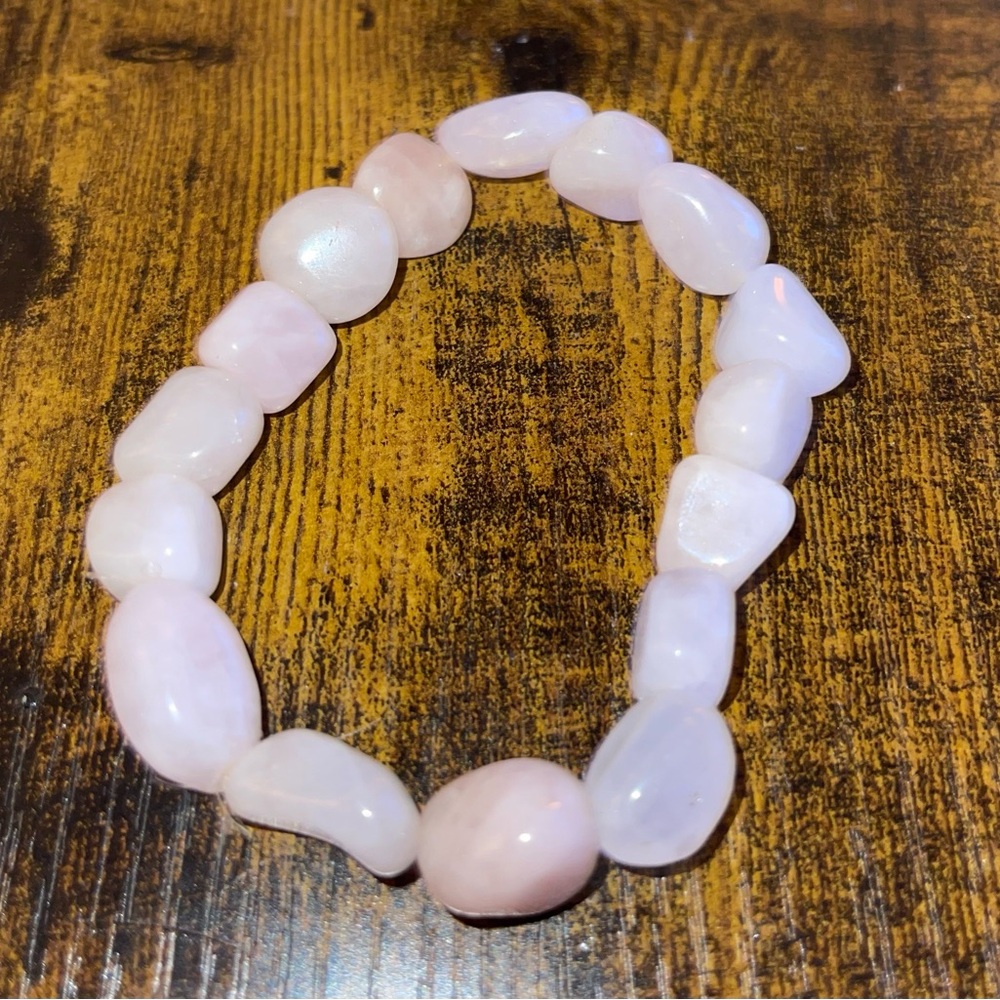 Rose Quartz tumbled gemstone bracelet